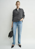 Raglan-sleeve cashmere cardigan dark grey