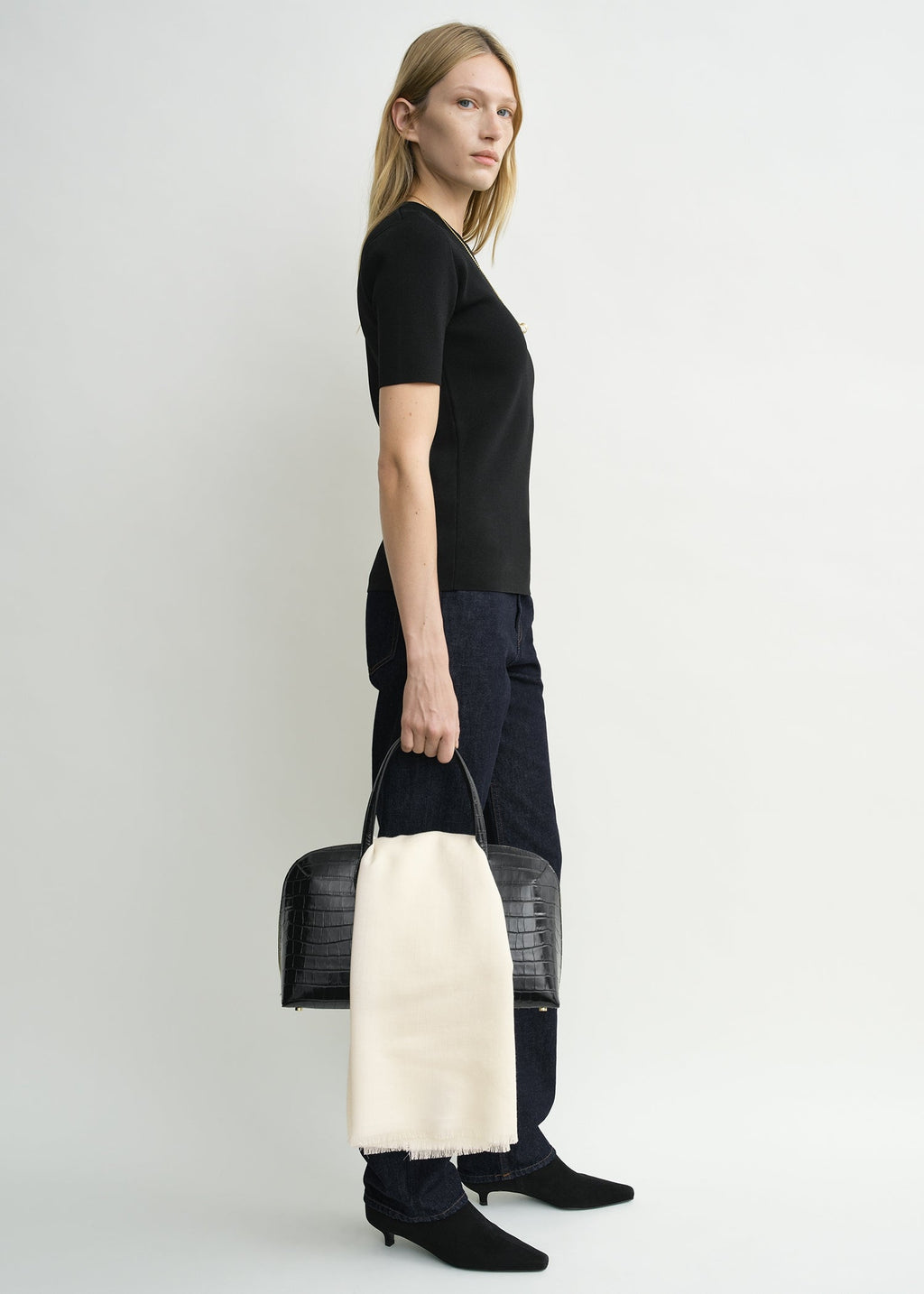 Compact knit tee black