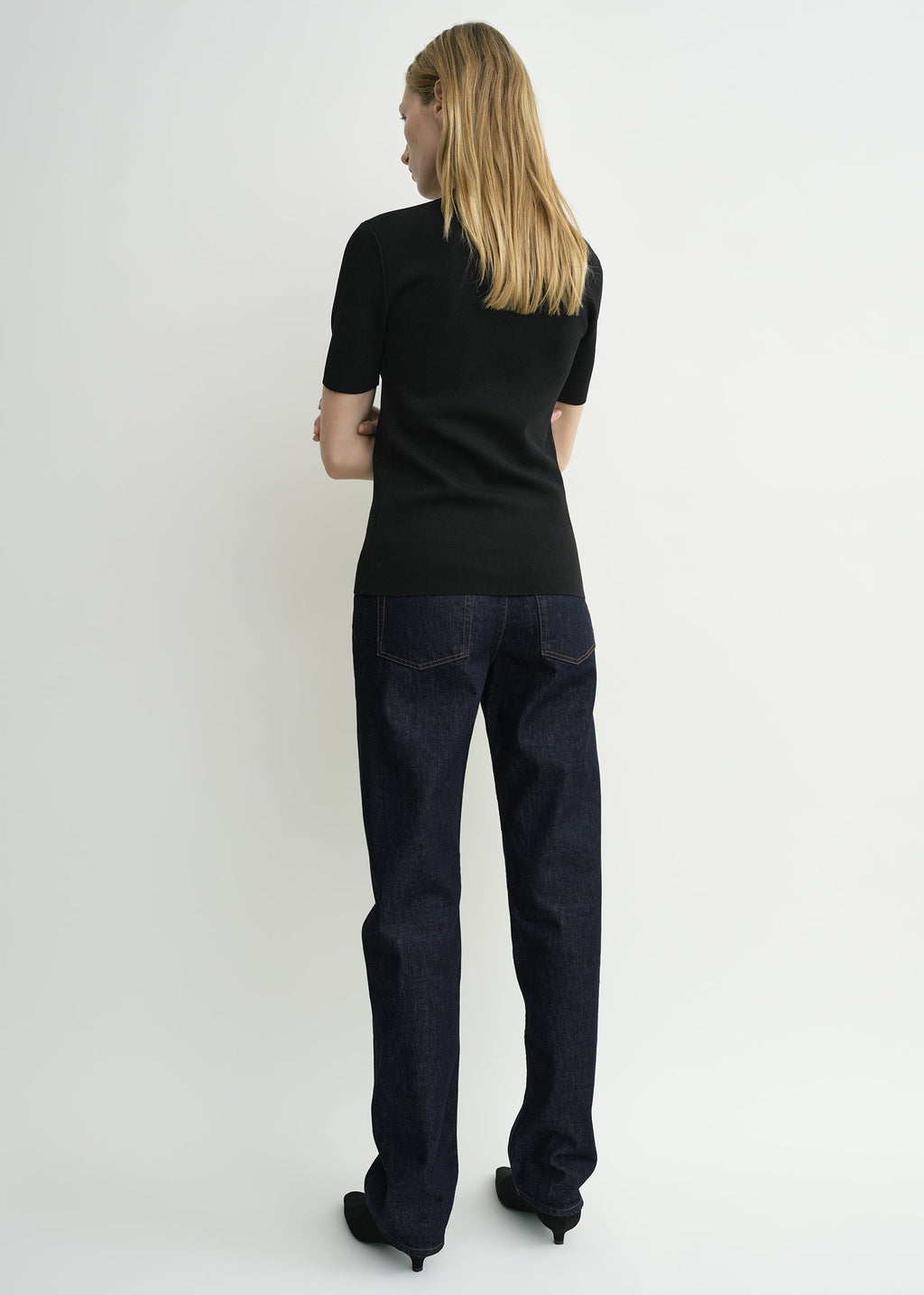 Compact knit tee black