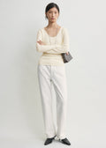 Merino knit top ecru