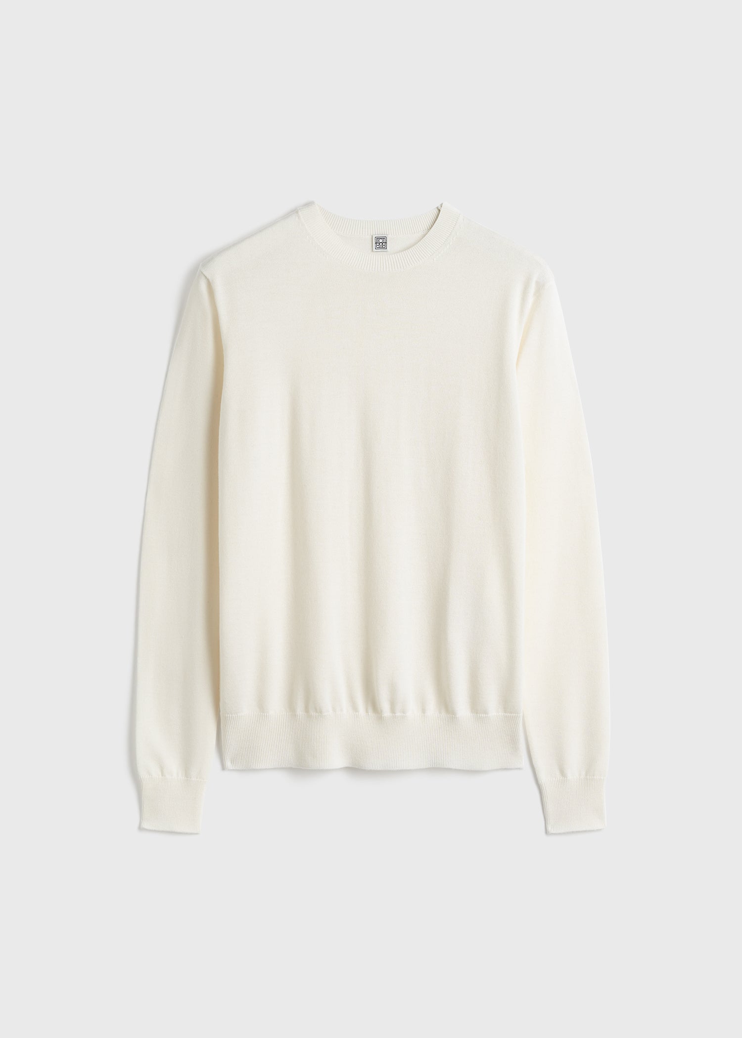 Fine crew knit ecru