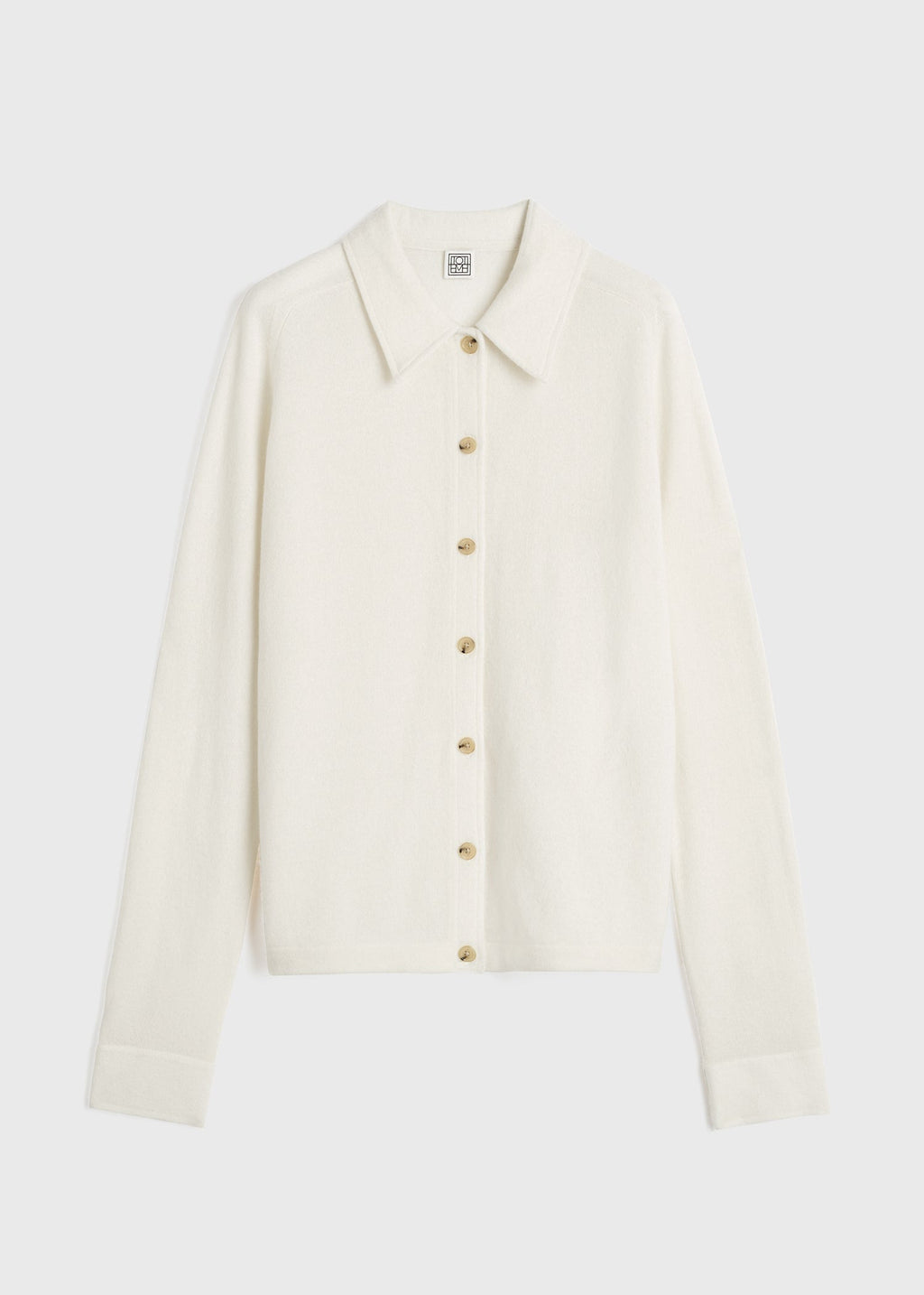 Raglan-sleeve cashmere cardigan talc