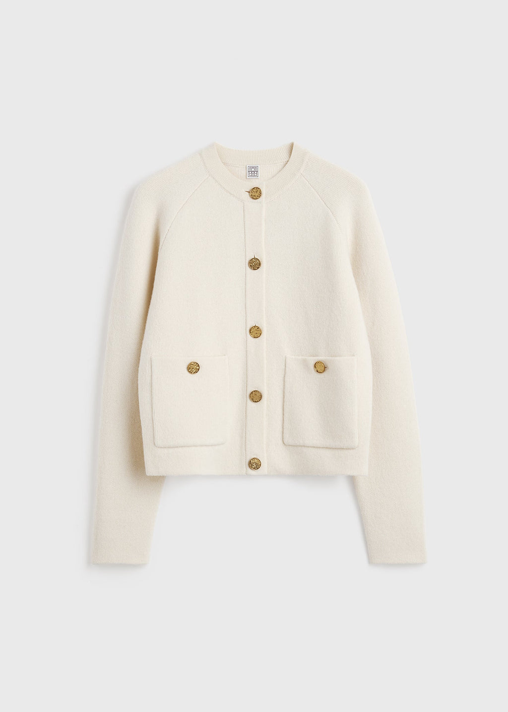 Hammered button cardigan milk
